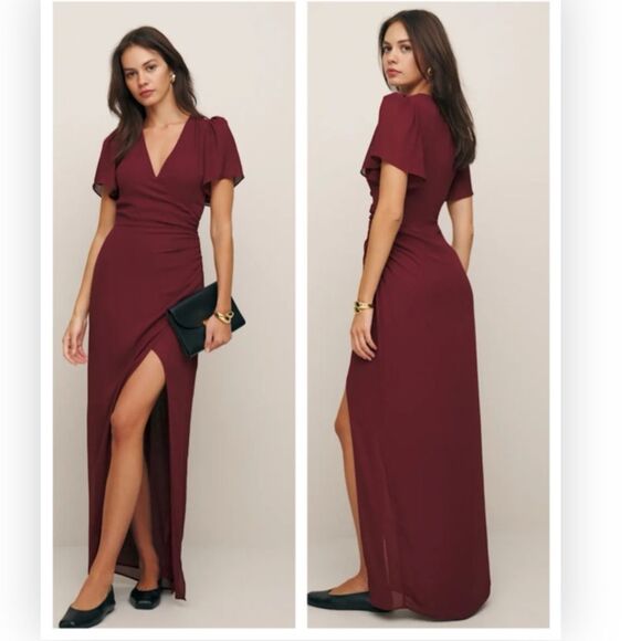 Reformation Watkins Dress Plum Size 8 NWT $348 - Picture 2 of 8